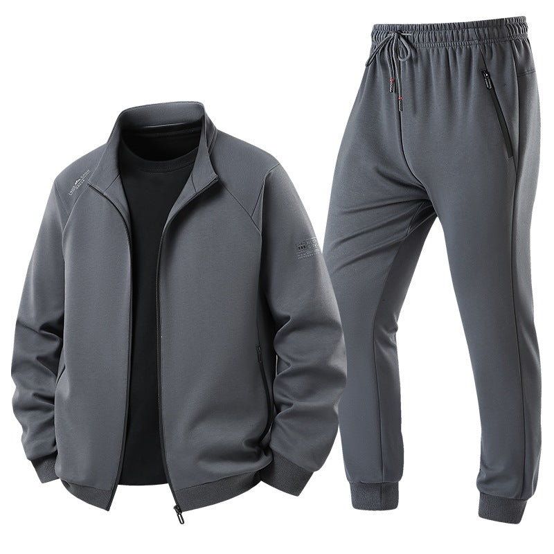 Herren Leichter Freizeit-Trainingsanzug-Set mit Reißverschlussjacke, elastischer Bund & Reißverschlusstaschen Drune