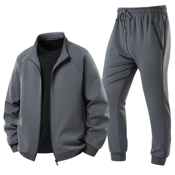 Herren Leichter Freizeit-Trainingsanzug-Set mit Reißverschlussjacke, elastischer Bund & Reißverschlusstaschen Drune