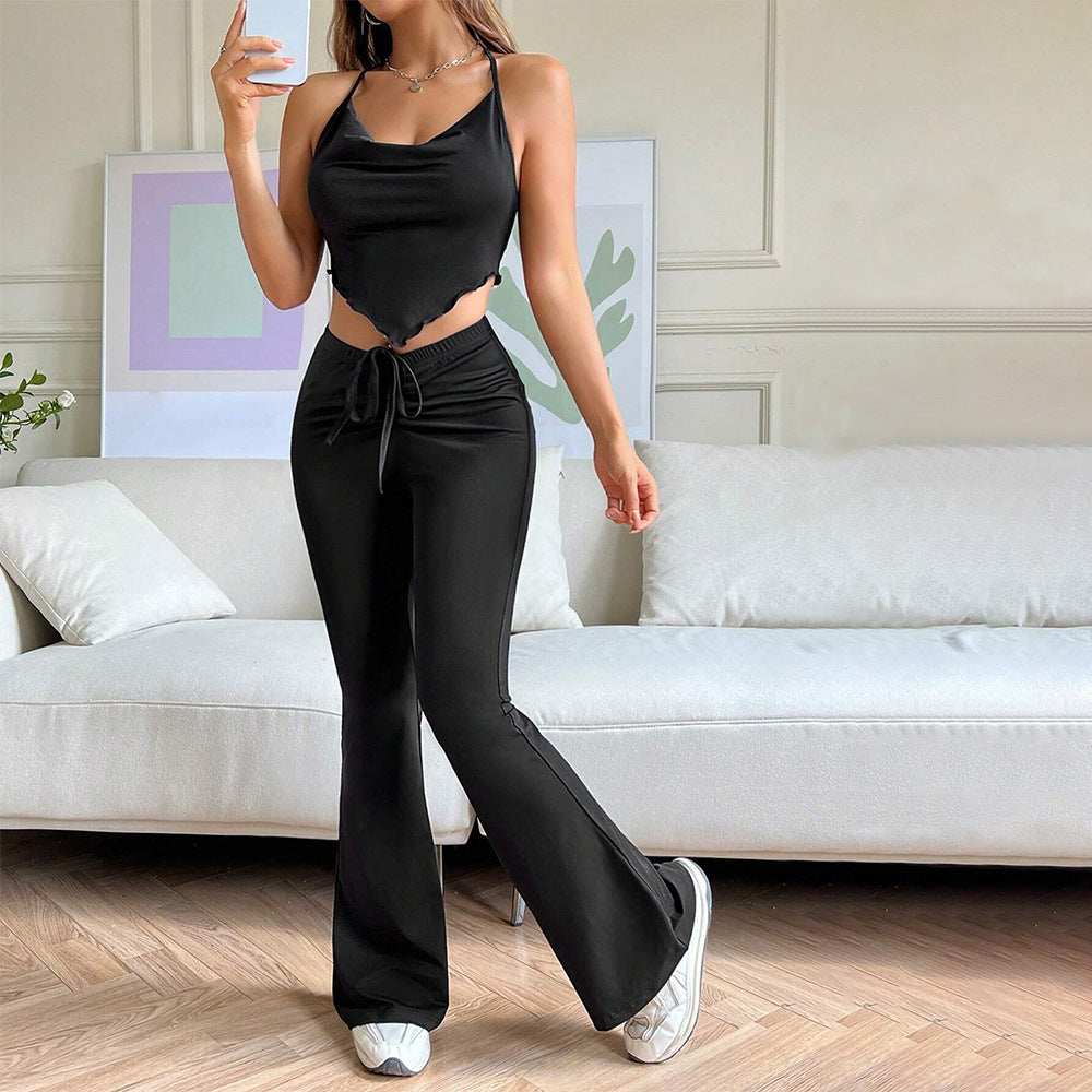 Damen Sportliches Zweiteiler Set mit hautfreundlichem Top und figurbetonten Hose Drune