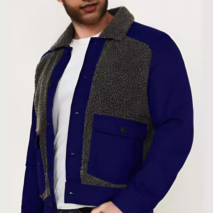 Herren vielseitige und stylische Outdoor-Jacke mit Teddyfell-Elementen Drune