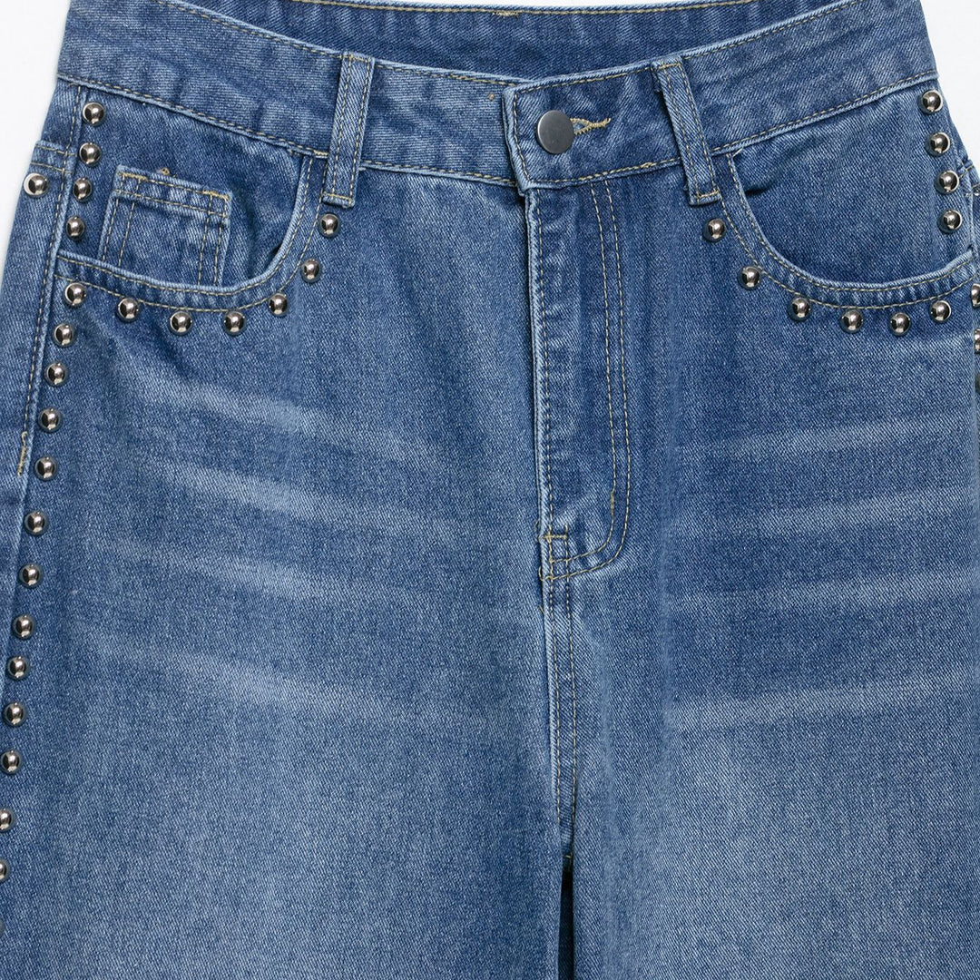 Damen Weite Jeans mit Schmuckdetails Drune