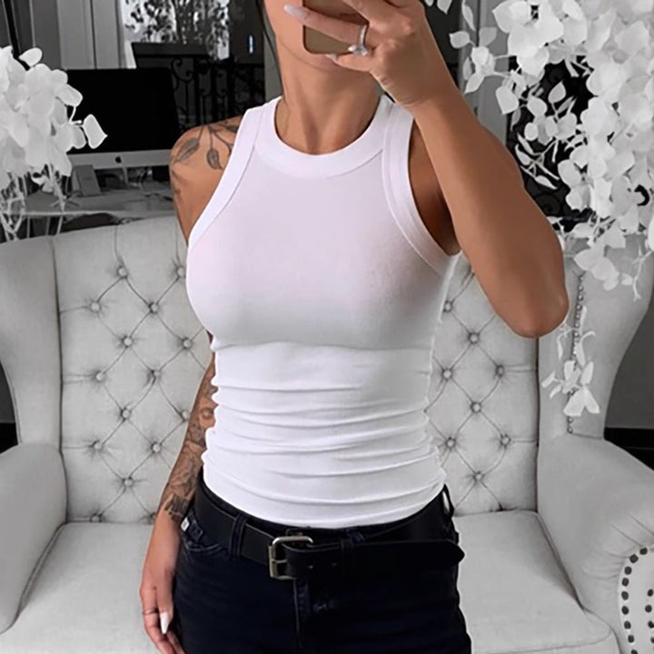 Damen ärmelloses Basic Top mit figurbetonendem Schnitt Drune