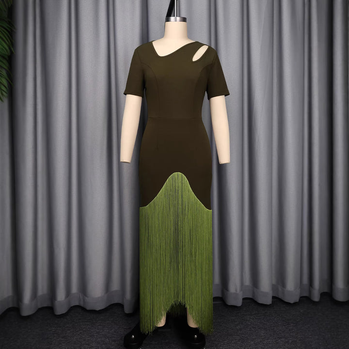 Damen Maxikleid mit asymmetrischem Saum und elegantem Cut-Out Design Drune