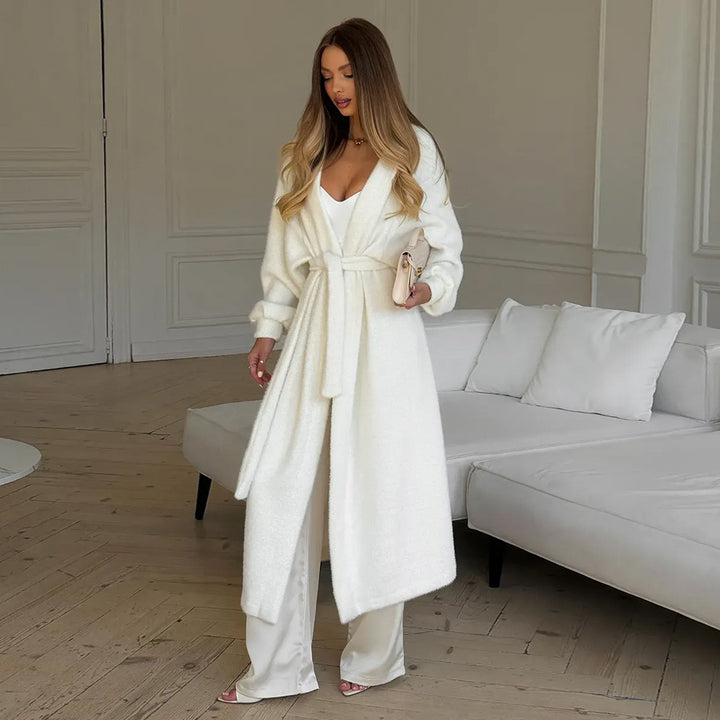 Damen eleganter Bouclé-Mantel Drune