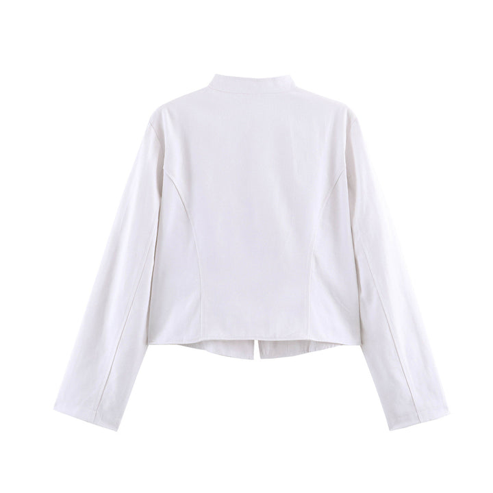 Damen Kurze Husarenjacke mit dekorischen Schlaufen und Stehkragen Drune