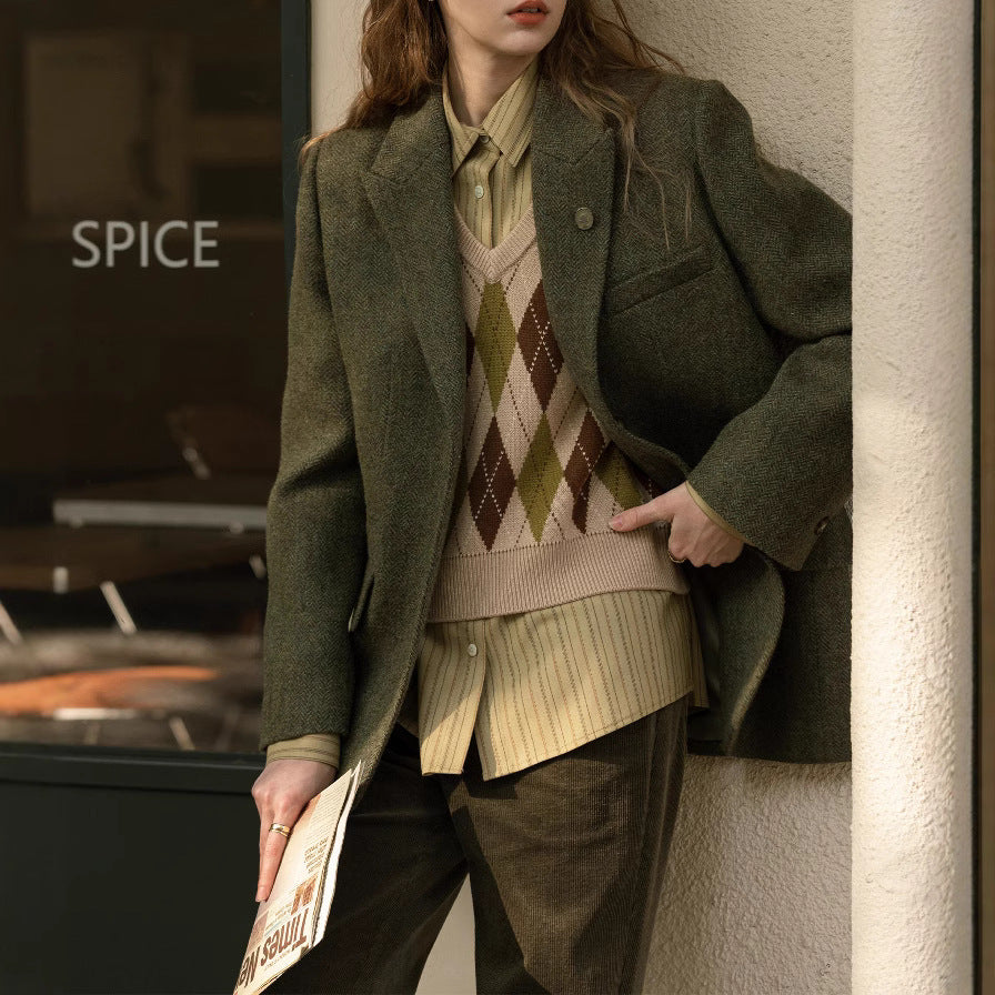 Damen Eleganter und moderner Wollblazer Drune