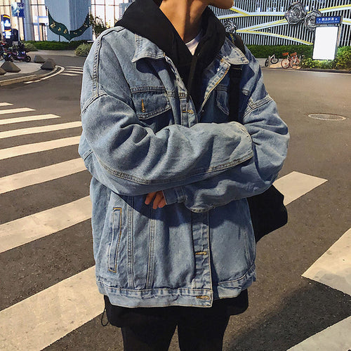 Herren Lässige Denimjacke im Vintage-Stil Drune