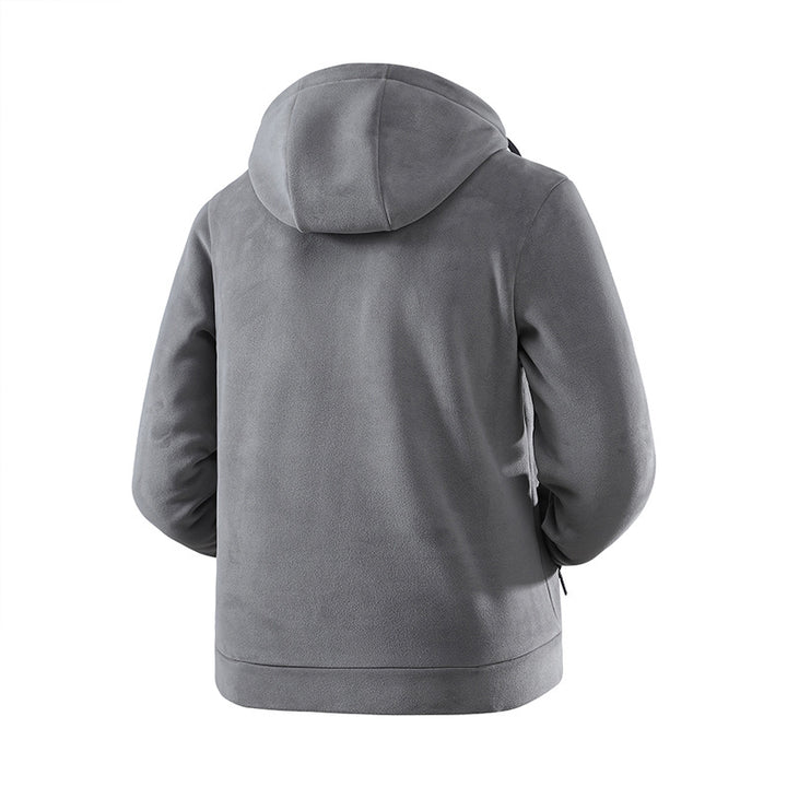 Herren Fleece-Softshell Hybridkapuzenjacke mit Teddy-Innenfutter & verstellbarer Kapuze Drune