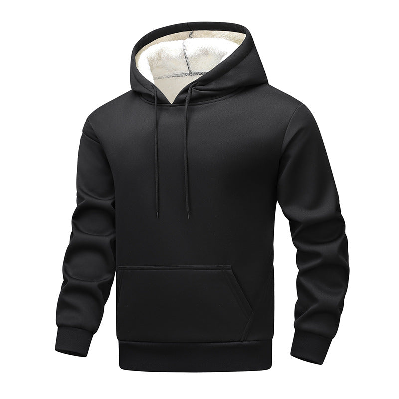 Herren Fleece-Kapuzenpullover mit Sherpa-Innenfutter und Kängurutasche Drune