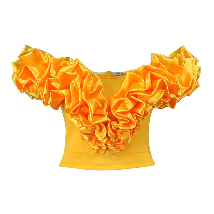 Damen Chice Bluse mit voluminösen Rüschendetails Drune