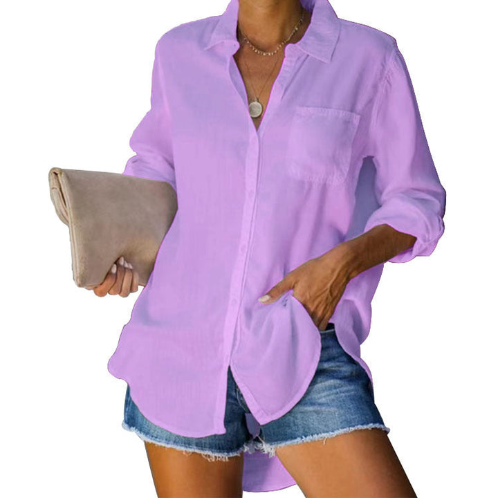 Damen lässige Bluse aus leichtem Stoff Drune