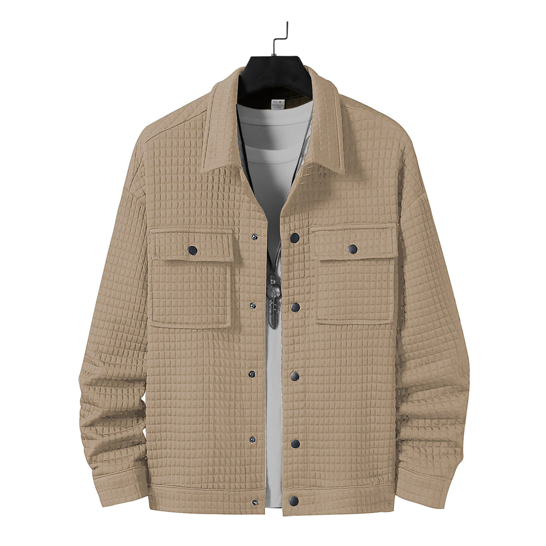 Herren nan gesteppte Overshirtjacke mit quadratischer Steppstruktur und aufgesetzten Brusttaschen Drune