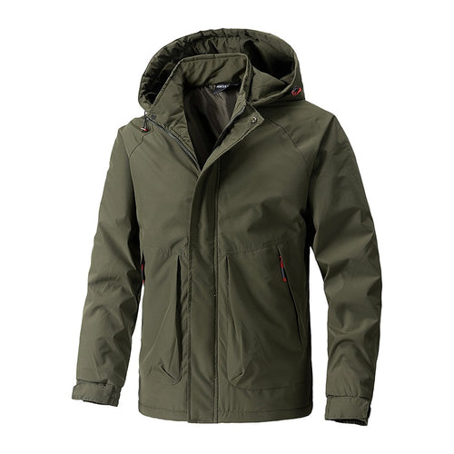 Herren Wasserabweisende Kapuzen‑Übergangsjacke mit Thermofutter, Utility‑Taschen & verstellbaren Manschetten Drune