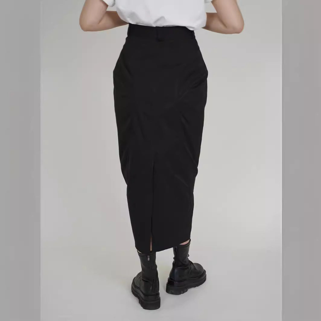 Damen Eleganter Midirock mit innovativem Schnitt Drune