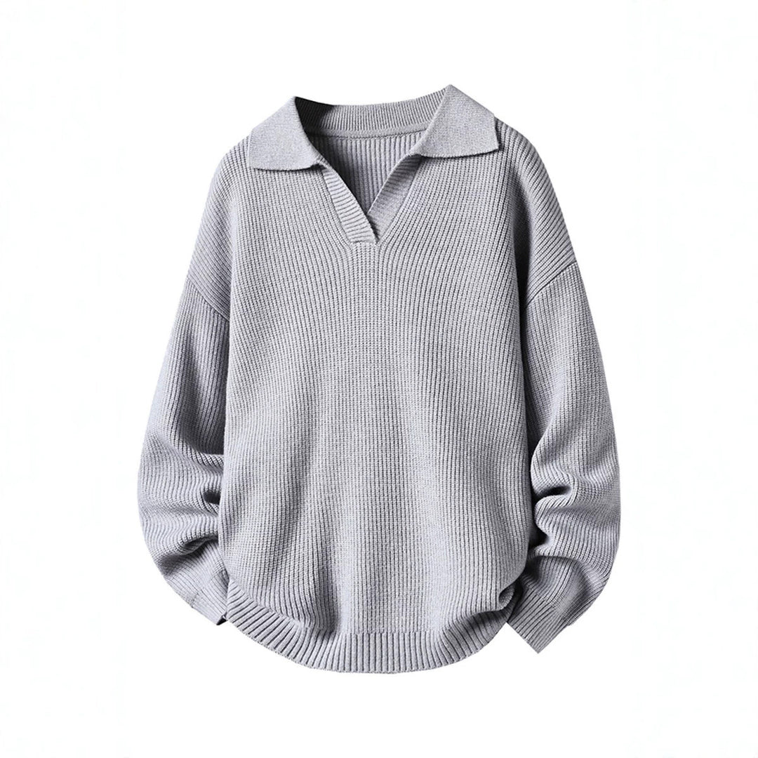 Damen Oversized Pullover mit Kragen Drune