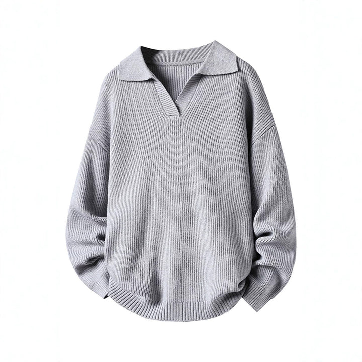 Damen Oversized Pullover mit Kragen Drune