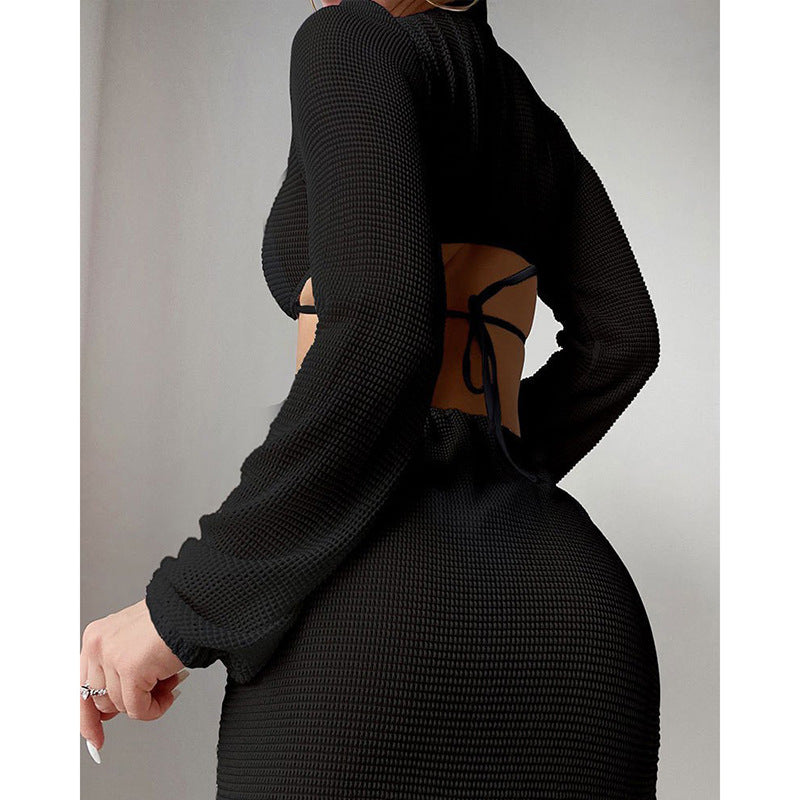 Damen Schnittiges Minikleid mit durchbrochenem Design Drune