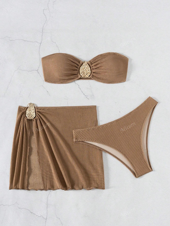 Damen Bandeau-Bikini mit raffiniertem Rock Drune