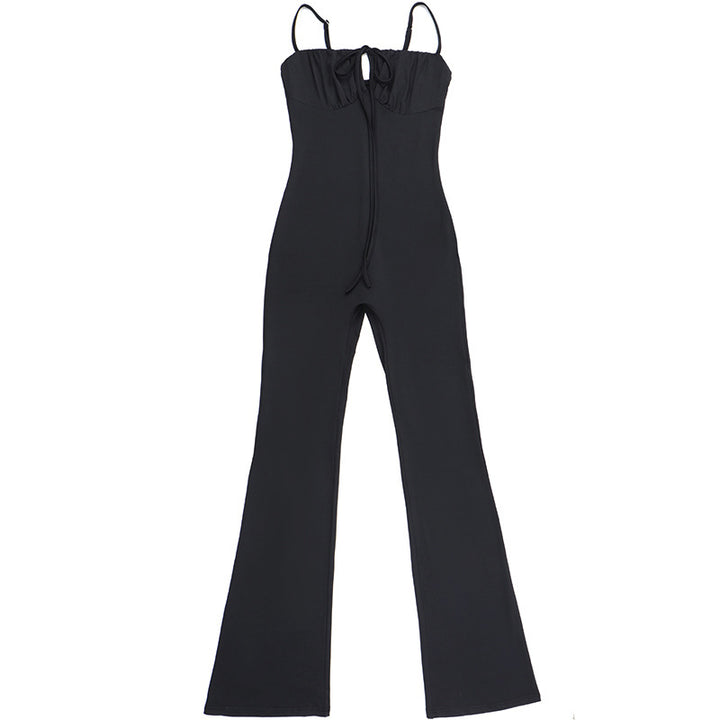 Damen Figurbetonter Jumpsuit mit raffinierter Schnürung Drune