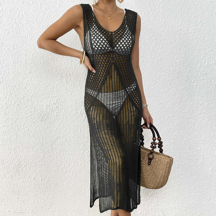 Damen eleganter Häkelsarong mit transparentem Design Drune