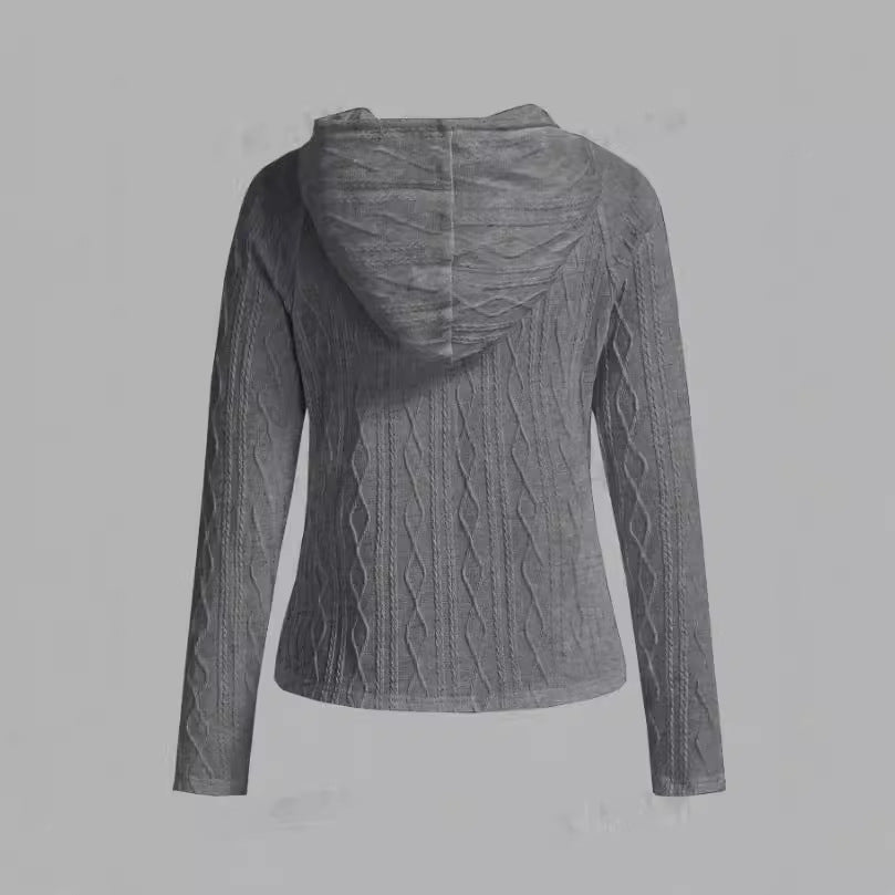 Damen leichte Kapuzenjacke im Strickdesign Drune