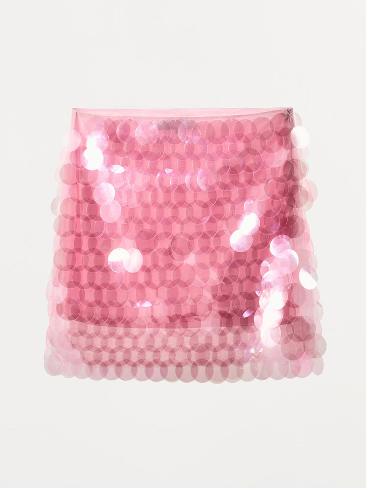 Damen Glitzernder Minirock mit schimmernden Pailletten und elastischem Bund Drune