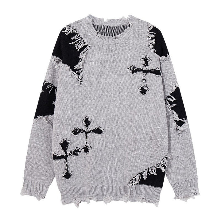Damen Modischer Grobstrickpullover mit einzigartigem Zopfmuster Drune