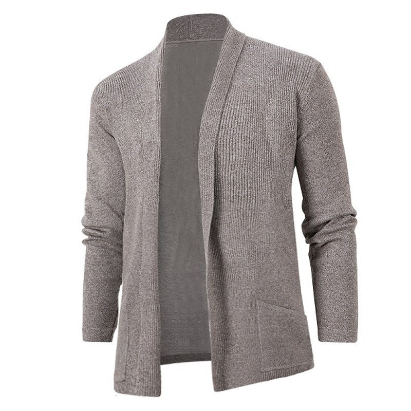 Herren modische Strickjacke mit offenem Schnitt und praktischen Taschen Drune