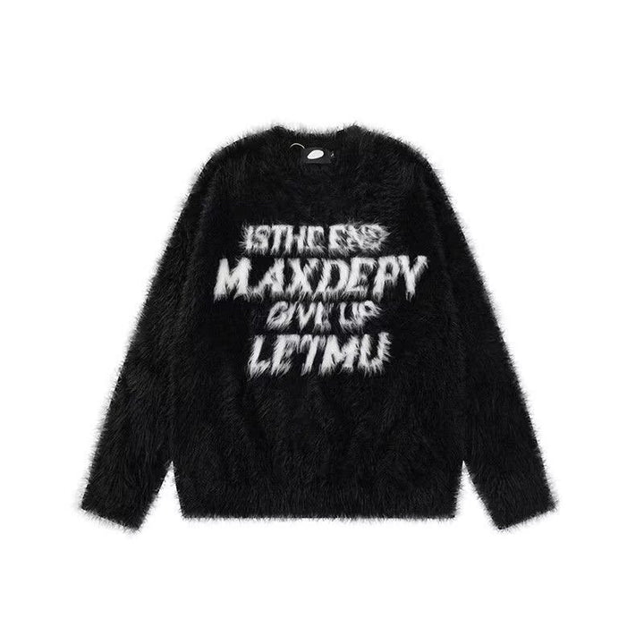 Damen Stylistischer Oversized Pullover mit kreativem Print Drune