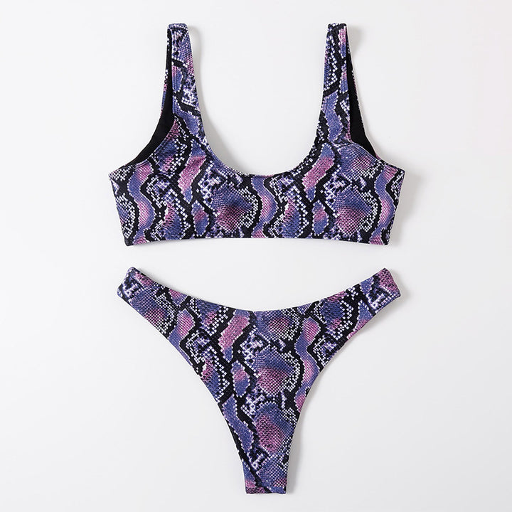 Damen Triangel-Bikini-Set mit trendigem Schlangenprint Drune