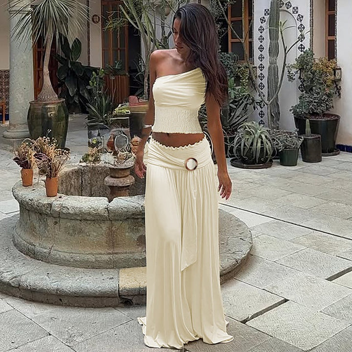 Damen Einseitiges Maxikleid mit raffinierter Drapierung Drune