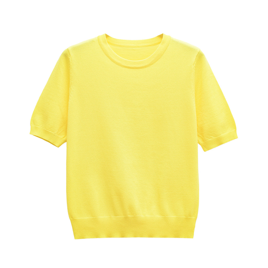 Damen Kurzarm Stricktop Drune