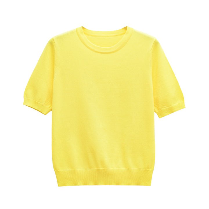Damen Kurzarm Stricktop Drune