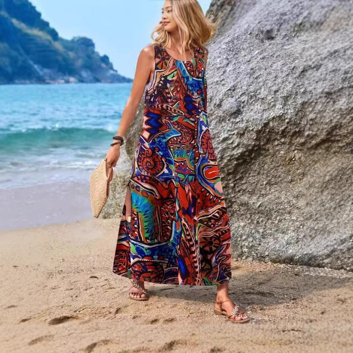 Damen Maxikleid mit einzigartigen Schmetterlingsdruck Drune