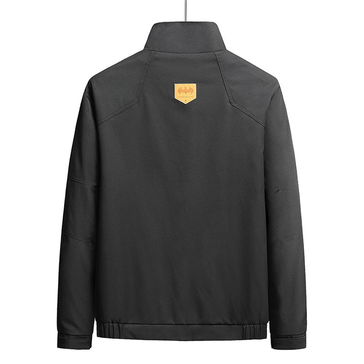 Herren Leichte Stehkragen-Fieldjacke mit verdeckter Reißverschlussleiste und elastischem Saum Drune