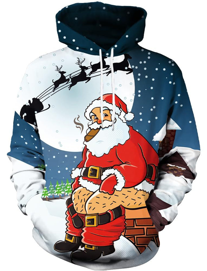 Damen Humorvoller Weihnachts-Kapuzenpullover Drune