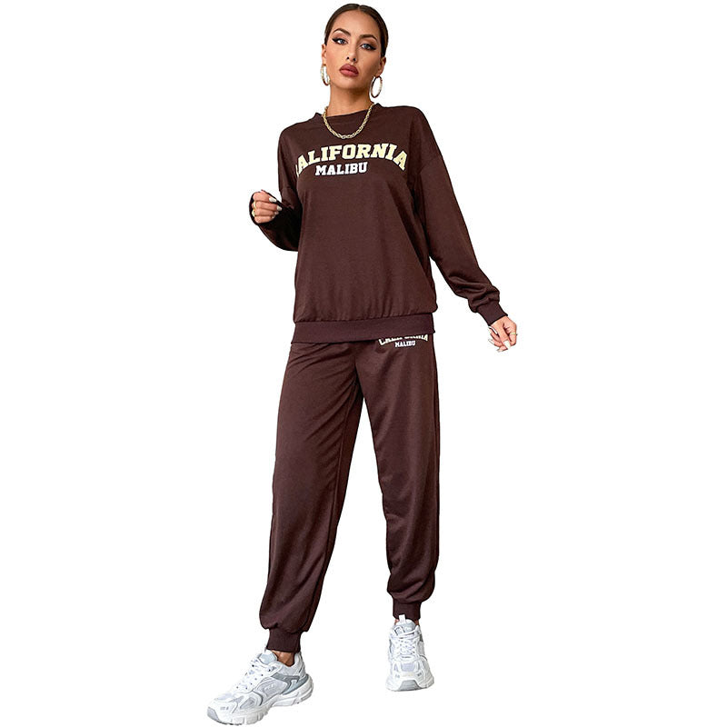 Damen Lässiges Sweatset im College‑Look mit Oversize‑Sweatshirt und Jogginghose Drune
