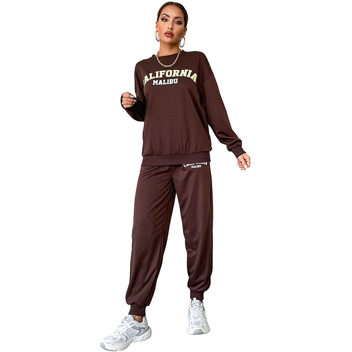 Damen Lässiges Sweatset im College‑Look mit Oversize‑Sweatshirt und Jogginghose Drune