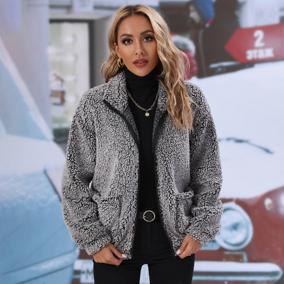 Damen Fleecejacke mit kuscheliger Textur und großzügigen Taschen Drune