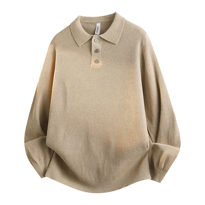 Damen Modisches Strick-Polo mit Stehkragen Drune