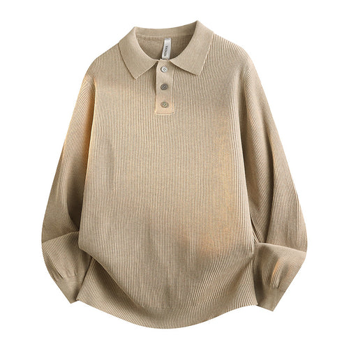 Damen Modisches Strick-Polo mit Stehkragen Drune