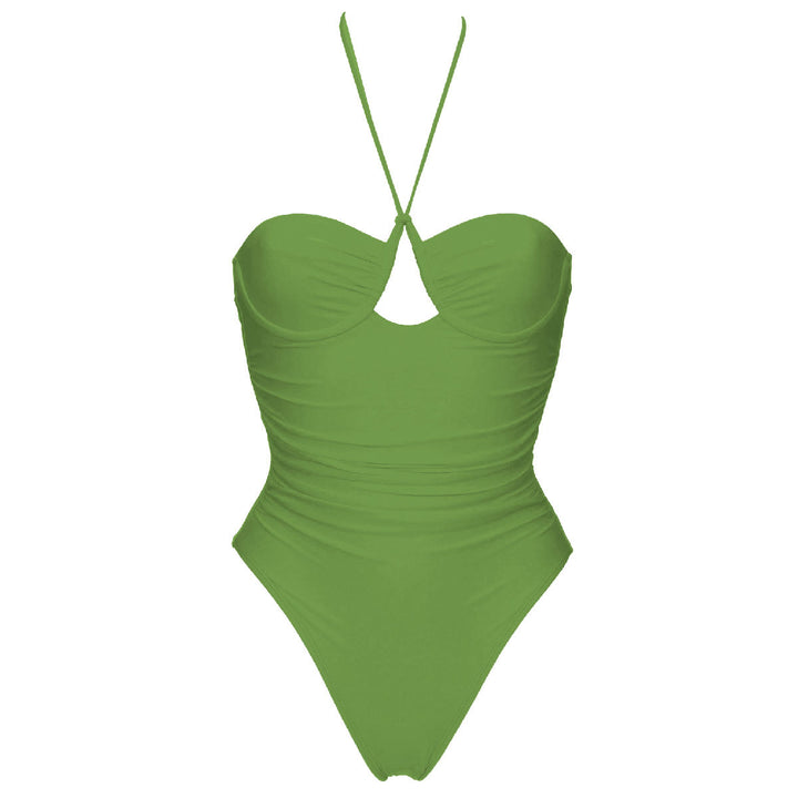 Damen Einteiliger Badeanzug mit elegantem Cut-Out und Raffungen Drune