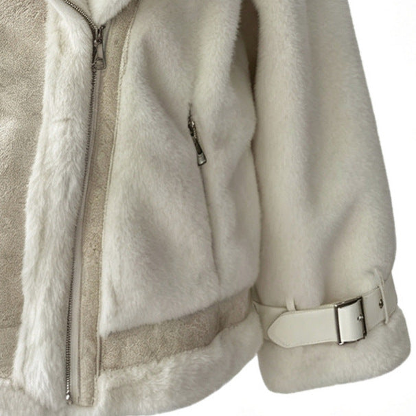 Damen Elegante und bequeme Kunstpelzjacke Drune