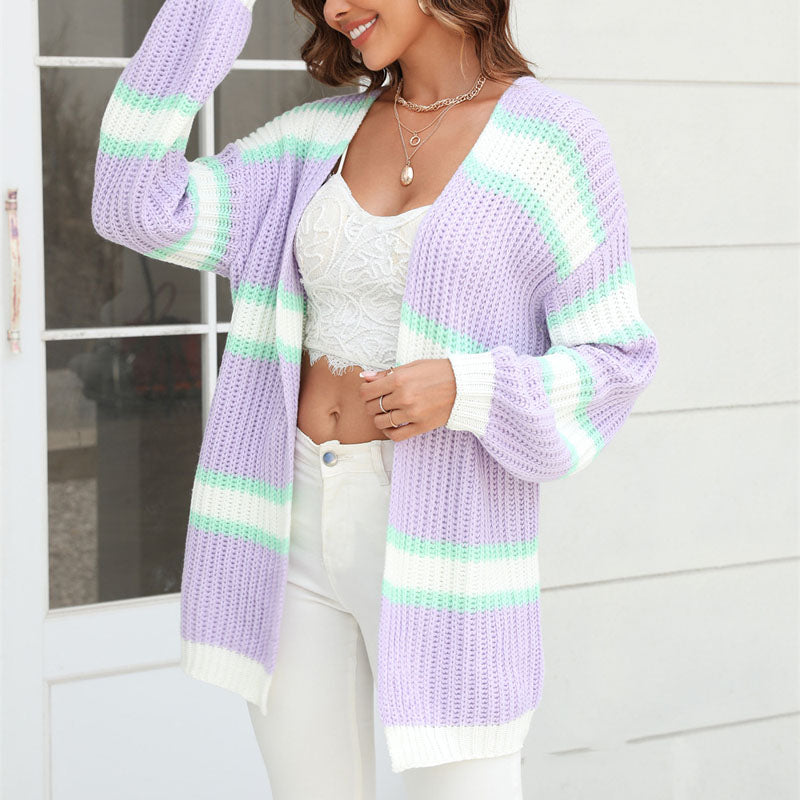 Drune | Gestreifte Strickjacke mit Modernem Look