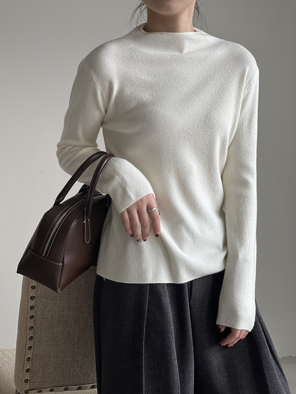 Drune Halbturtleneck gebürsteter Soft-Touch-Pullover