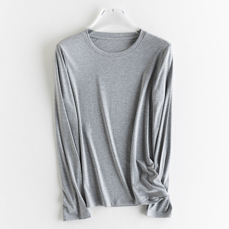 Damen Feines Longsleeve aus elastischem Modal-Jersey mit Rundhalsausschnitt und figurumspielendem Fall Drune