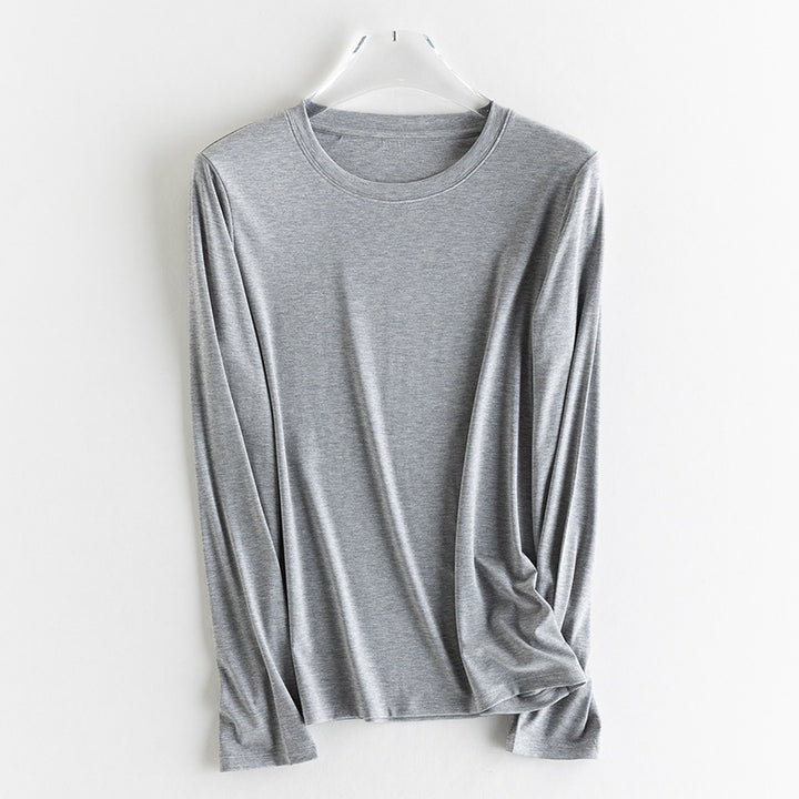 Damen Feines Longsleeve aus elastischem Modal-Jersey mit Rundhalsausschnitt und figurumspielendem Fall Drune