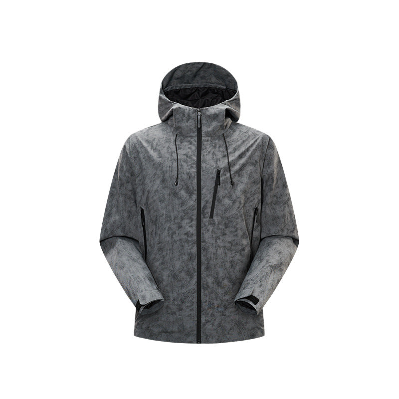 Herren Wasserdichte atmungsaktive Outdoor-Softshelljacke mit getapten Nähten und Kapuze Drune