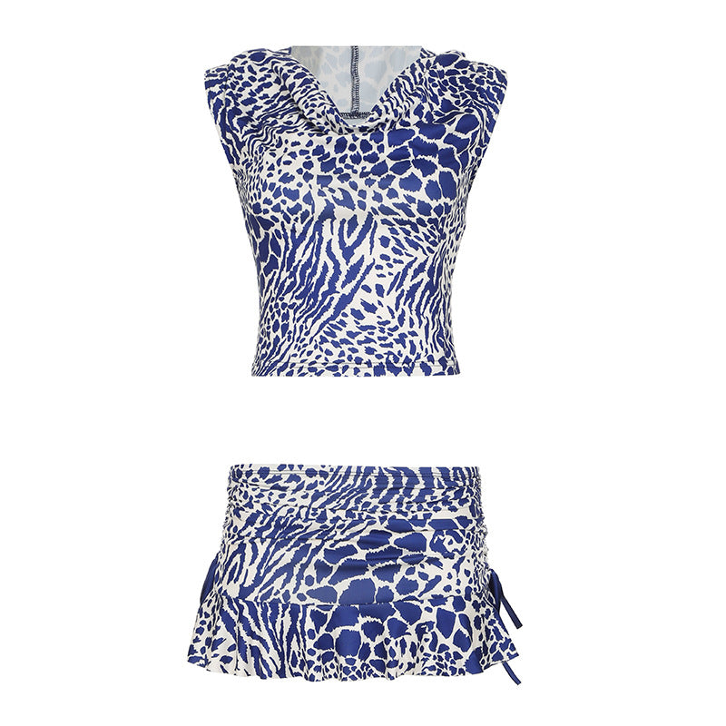 Damen sportliches Bikiniset mit Kapuze und verspieltem Rüschen-Design Drune