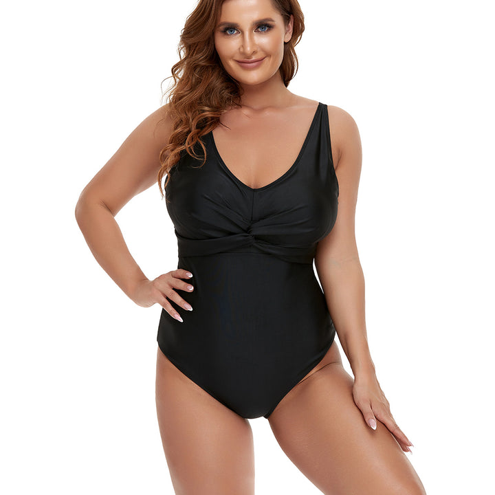 Damen Einteiler Badeanzug mit elegantem Wickeldetail und figurformender Passform Drune